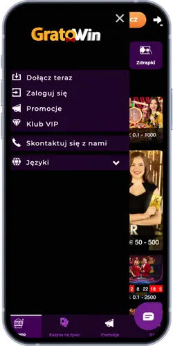 Menu boczne aplikacji